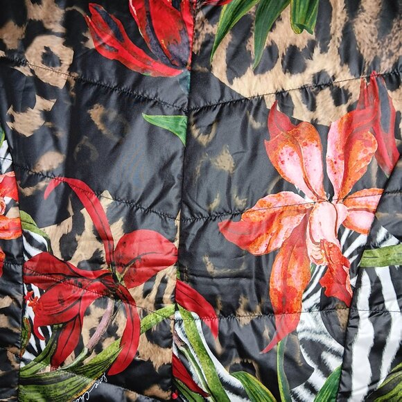 Chico's Tropical Puffer Vest Floral Animal Print Large 12 - Picture 7 of 7